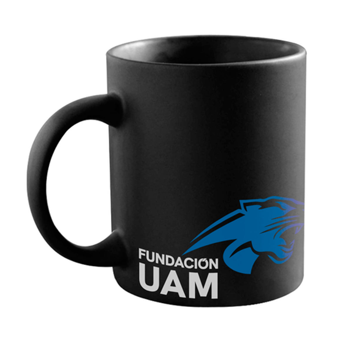 TAZA NEGRA CON AZUL FUNDACIÓN UAM