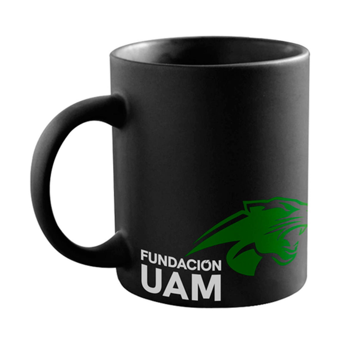 TAZA NEGRA CON VERDE FUNDACIÓN UAM